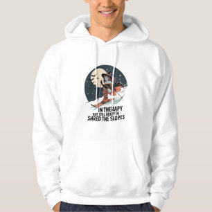 Retro Skiing Witch Halloween Art Hoodie
