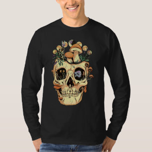 Retro Skull Mushroom Fungi Foraging Mycology Mushr T-Shirt