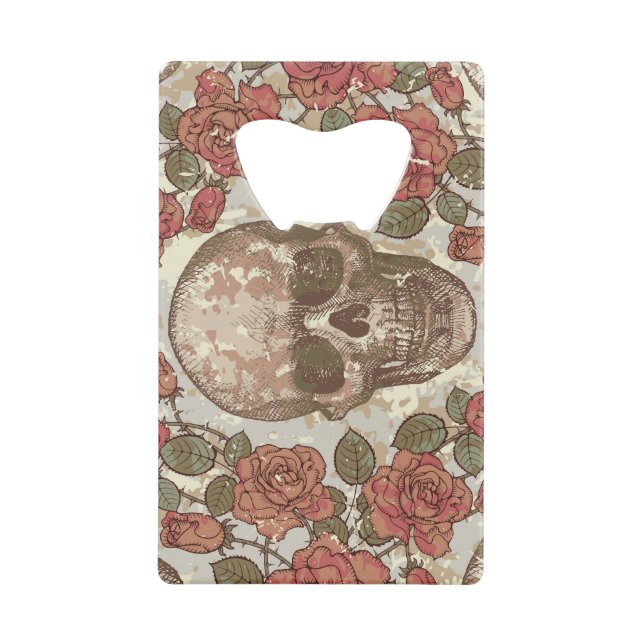 Retro Skulls and Roses Ornament (Front)
