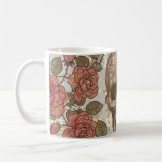 Retro Skulls and Roses Ornament Coffee Mug