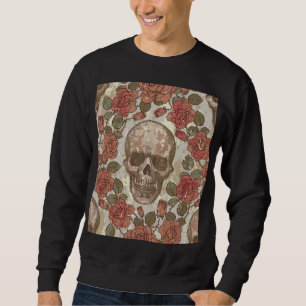 Retro Skulls and Roses Ornament Sweatshirt