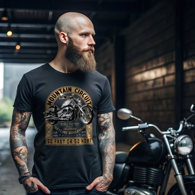 Retro Skyline Boulevard Motorcycle T-Shirt (Creator Uploaded)