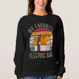 Retro Sleeping Sushi Pet Dog Lazy Animal Late Slee Sweatshirt