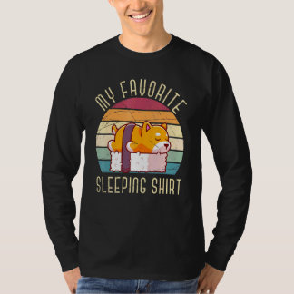 Retro Sleeping Sushi Pet Dog Lazy Animal Late Slee T-Shirt