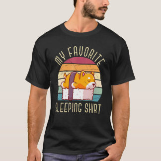 Retro Sleeping Sushi Pet Dog Lazy Animal Late Slee T-Shirt