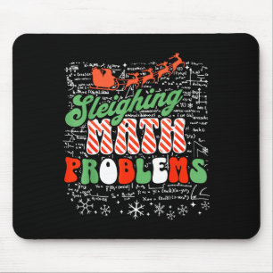 Retro Sleighing Math Problems Santa Math Teacher C Mouse Pad