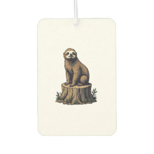 Retro Sloth Engraving Wildlife Shirt (3) Car Air Freshener