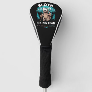 Retro Sloth Hiking Team Vintage Gift Golf Head Cover