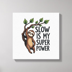 Retro Sloth Quote Shirt Funny Slow Life Vintage Te Canvas Print