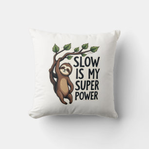 Retro Sloth Quote Shirt Funny Slow Life Vintage Te Cushion