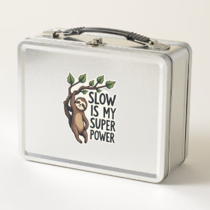 Retro Sloth Quote Shirt Funny Slow Life Vintage Te Metal Lunch Box