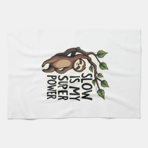 Retro Sloth Quote Shirt Funny Slow Life Vintage Te Tea Towel