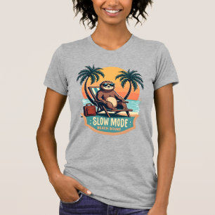 Retro Sloth Vacation Shirt Funny Tropical Relax De