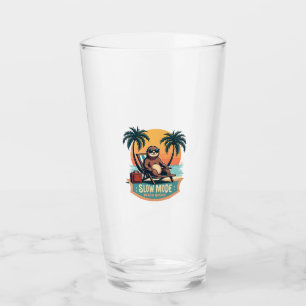 Retro Sloth Vacation Shirt Funny Tropical Relax De Glass