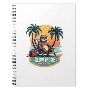Retro Sloth Vacation Shirt Funny Tropical Relax De Notebook