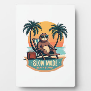 Retro Sloth Vacation Shirt Funny Tropical Relax De Plaque