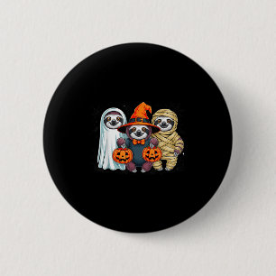 Retro Sloth Witch Y Halloween Pumpkin Women Men Ki 6 Cm Round Badge
