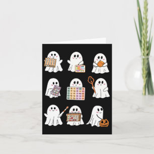 Retro Slp Ghost Halloween Speech Therapy Autumn Fa Card