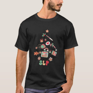 Retro SLP Speech Language Pathologist Christmas CC T-Shirt