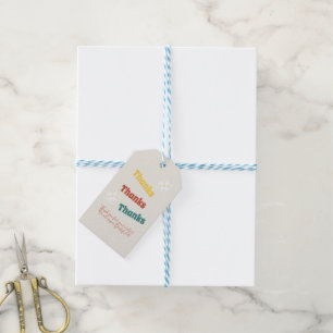 Retro Small Business Daisy Groovy Thank You Gift Tags