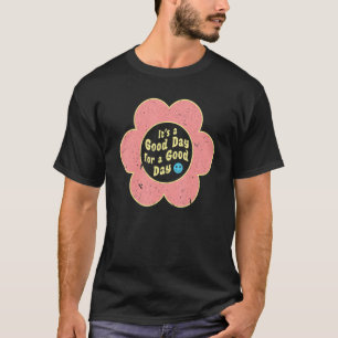 Retro Smile Face Flower Pink Yellow Blue Face Tren T-Shirt