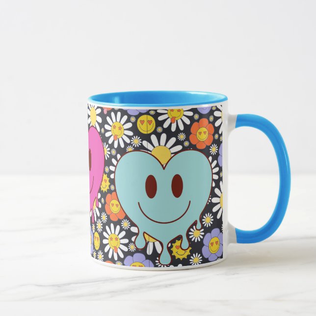 Retro Smile Mug Funny Smiley Face Cool Design (Right)