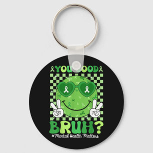 Retro Smile You Good Bruh Mental Health Awareness Key Ring