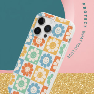 Retro Smiley Daisy Flowers Colourful Pattern iPhon iPhone 15 Pro Max Case