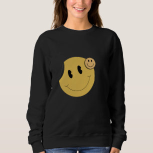 Retro Smiley Face Sweatshirt Cute Mustard Smile