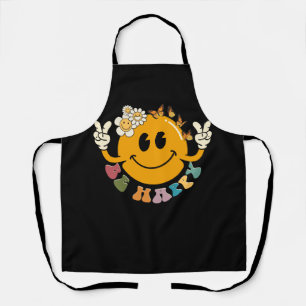 Retro Smiley Smile Face Be Happy Face Trendy Have  Apron