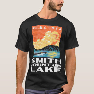 Retro Smith Mountain Lake Virginia WPA Style Vinta T-Shirt