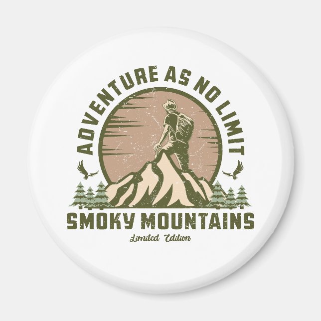 Retro Smoky Mountain Hike  Magnet (Front)