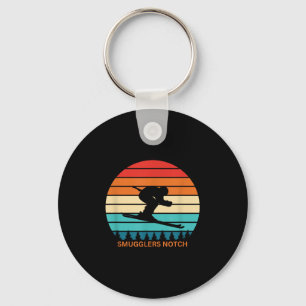 Retro Smugglers Notch Vermont Skiing Skier Retro S Key Ring