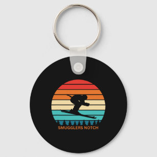 Retro Smugglers Notch Vermont Skiing Skier Retro S Key Ring