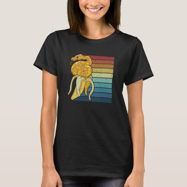 Retro Snake Pythonidae Snake Owner Banana Ball Pyt T-Shirt (Front)