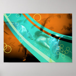 retro snorkelling photography poster