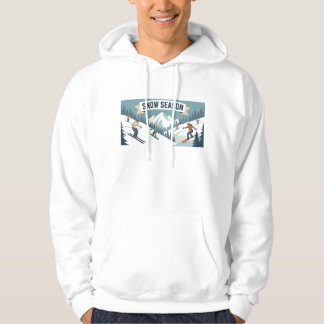 Retro "Snow Season" Winter Skiing & Snowboarding  Hoodie
