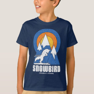 Retro Snowbird Ski White Fox T-Shirt