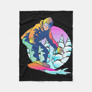 Retro Snowboard 80s 90s Outfit Snowboarder Snowboa Fleece Blanket