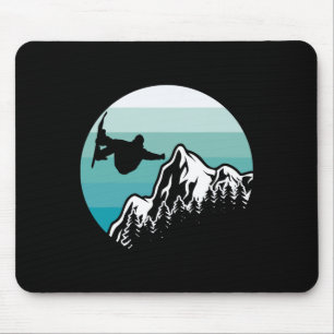 Retro Snowboard Downhill Snowboard Snowboarding Gi Mouse Pad