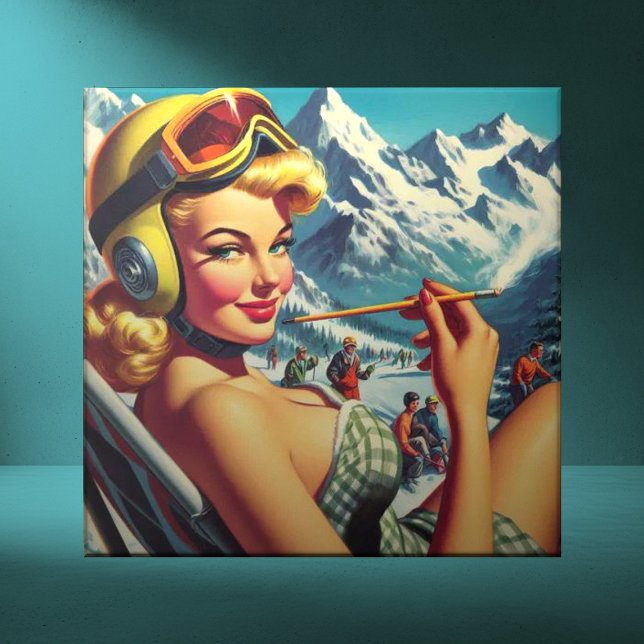 Retro Snowboard Girl Tile (Creator Uploaded)