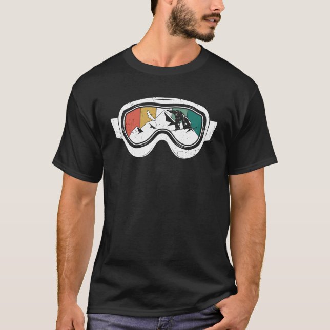 Retro Snowboard Goggles Ski Goggles Snowboarding T-Shirt (Front)