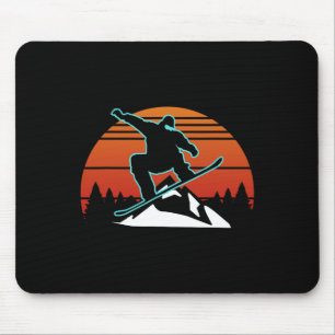 Retro Snowboard Snowboarder Gifts Winter Sports Sn Mouse Pad
