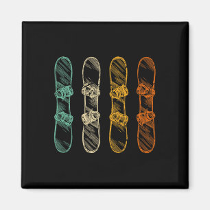 Retro Snowboard Snowboarding  Magnet
