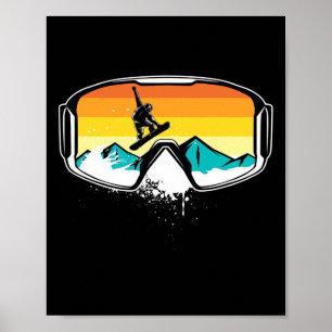 Retro Snowboard Snowboarding Snowboarder Freestyle Poster