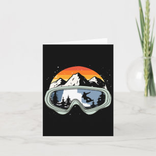 Retro Snowboarder Sport Snowboarding Goggles Snowb Card