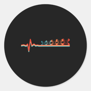 Retro Snowboarder Winter Vintage Snowboard Ekg Hea Classic Round Sticker