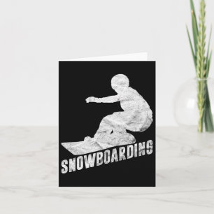 Retro Snowboarding Gift Snowboarder Silhouette Sno Card