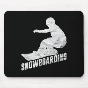 Retro Snowboarding Gift Snowboarder Silhouette Sno Mouse Pad
