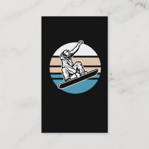 Retro Snowboarding Jump Snowboarder Winter Sport Business Card